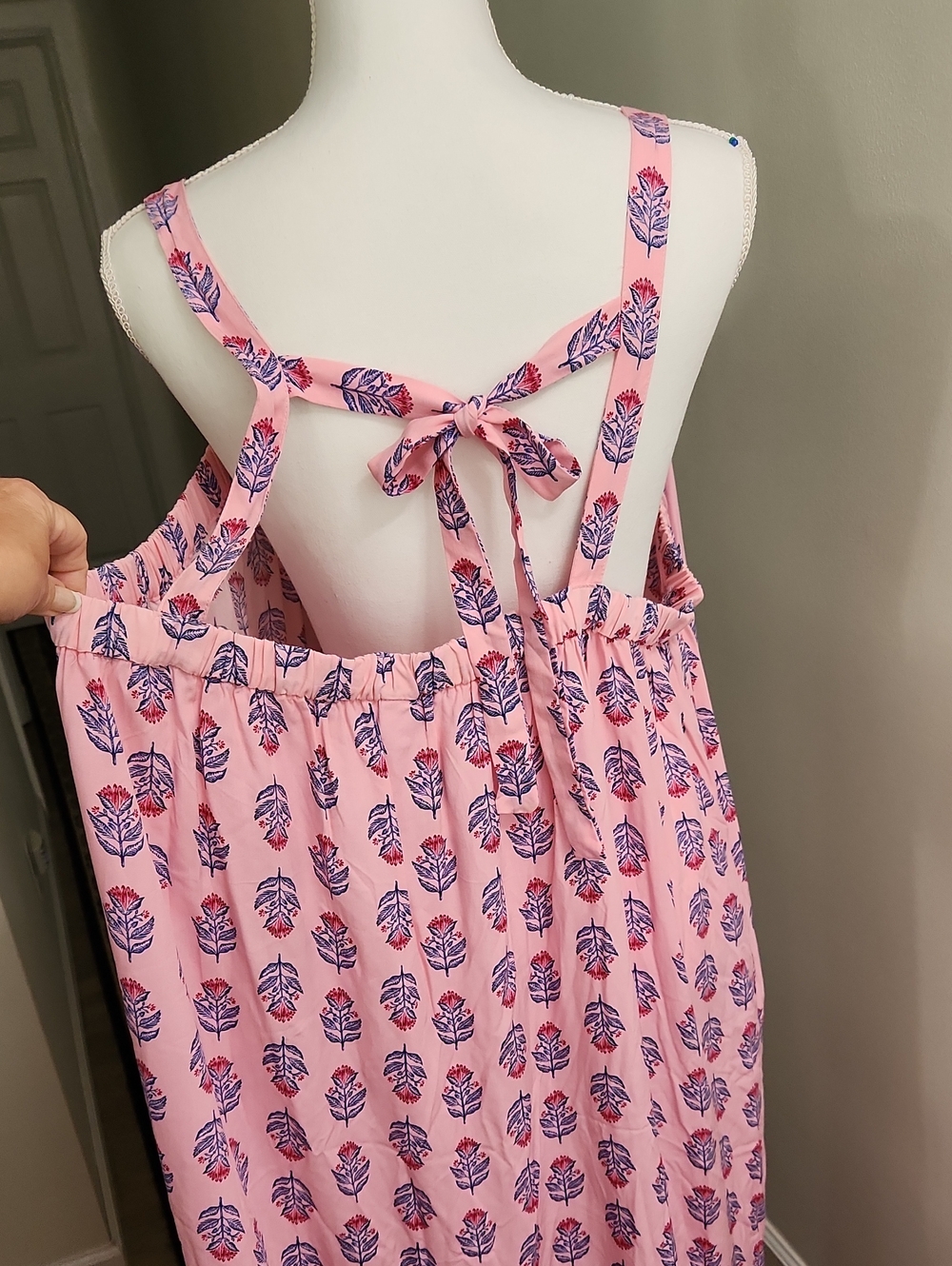 Old Navy Pink Posies Tie Back Cutout Ruffle Maxi Dress Plus Size 3X NWT - Picture 15 of 16